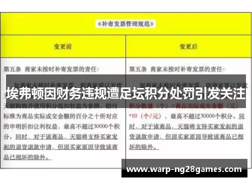 埃弗顿因财务违规遭足坛积分处罚引发关注 埃弗顿因财务违规遭足坛积分处罚引发关注